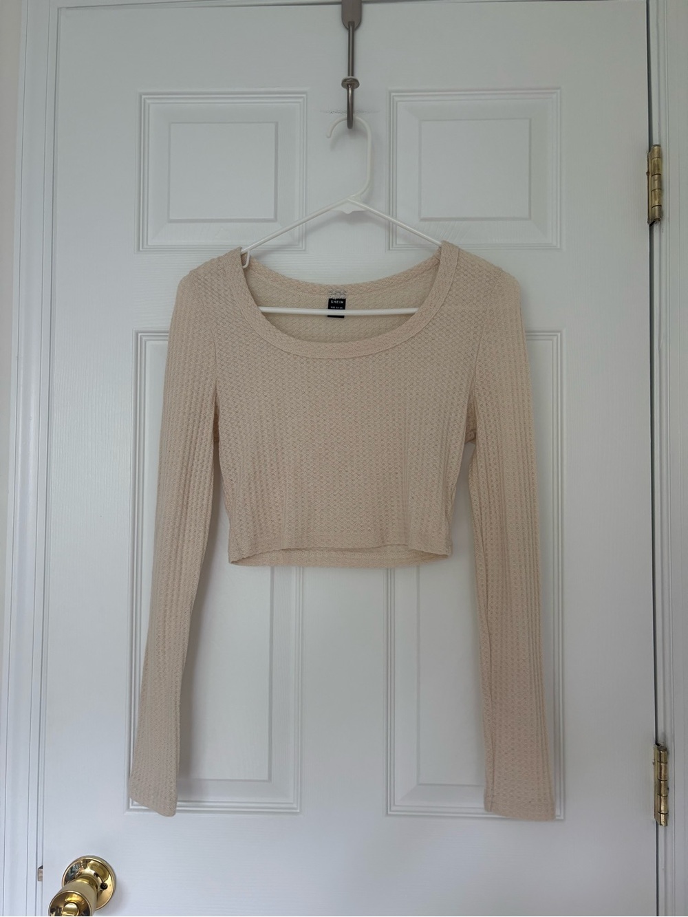 Waffle Long Sleeve Crop Top